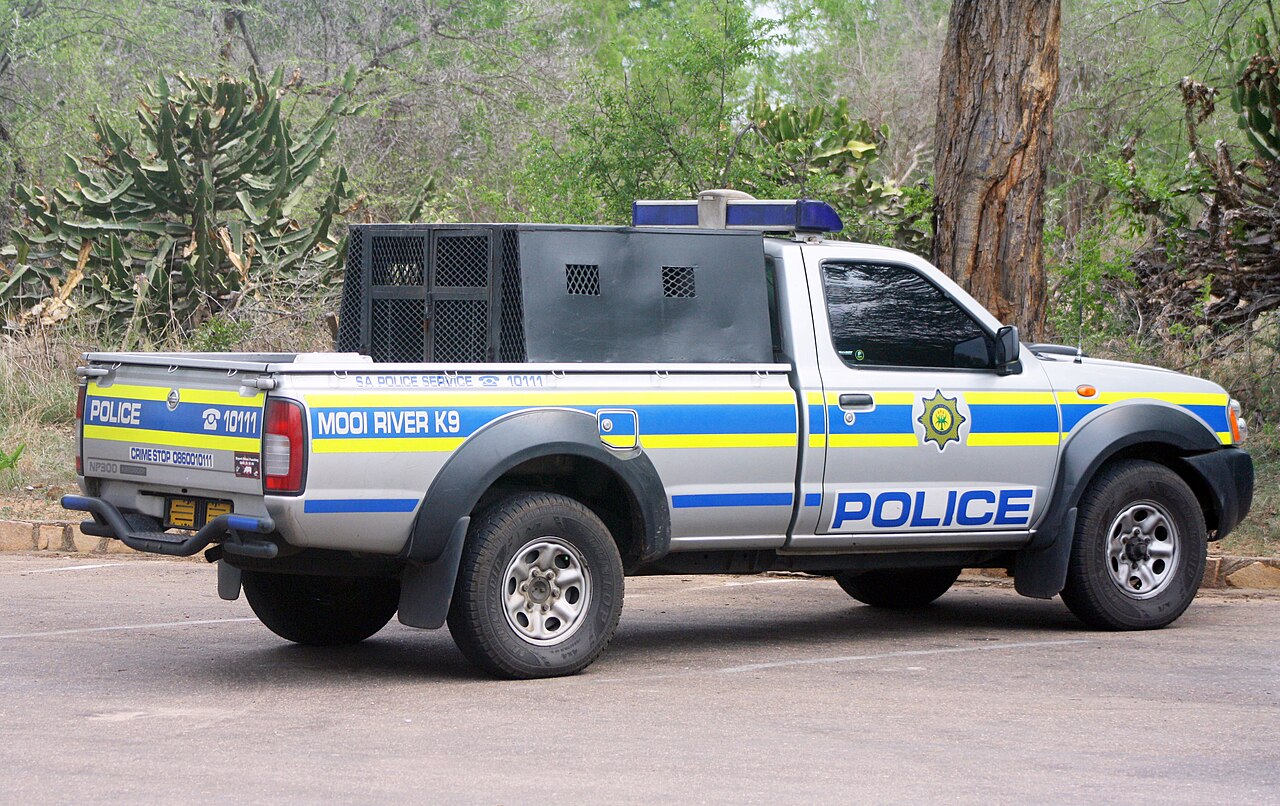A South African Police Service K9 unit Nissan NP300 bakkie