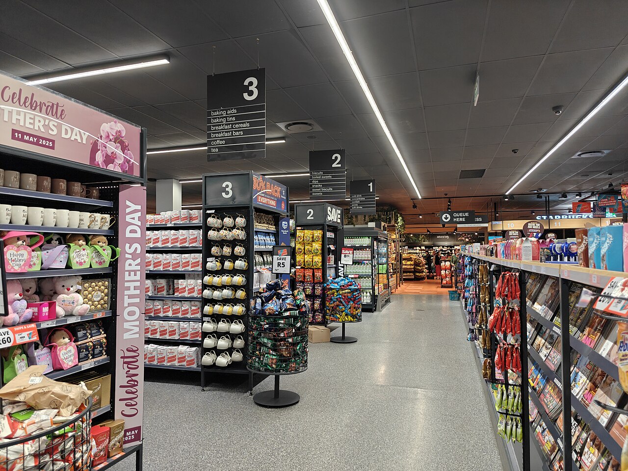 Aisles inside a Checkers supermarket in Durbanville, Cape Town